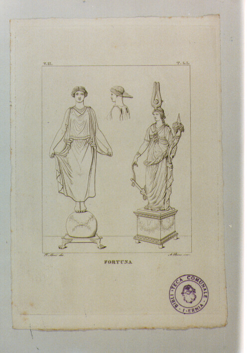RAFFIGURAZIONE DELLA FORTUNA (stampa) di Anonimo, Bini Arcangelo, Mori Ferdinando (sec. XIX)