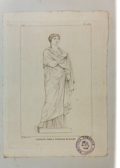 STATUA DI GIOVANE DONNA (stampa) di Anonimo, Del Medico Luigi, Mori Ferdinando (sec. XIX)