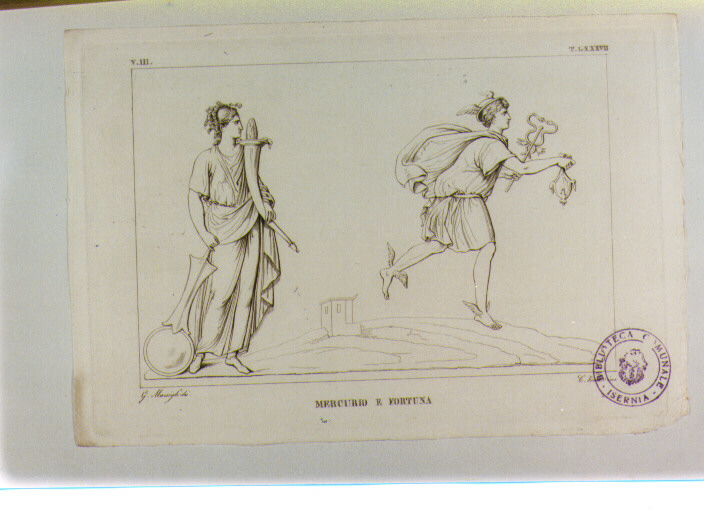 MERCURIO E FORTUNA (stampa) di Anonimo, Venier L, Marsigli Giuseppe (sec. XIX)