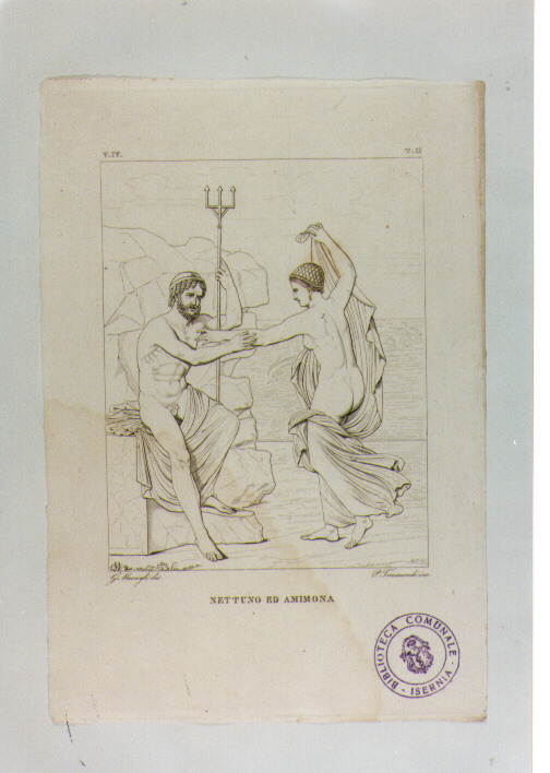 NETTUNO E AMIMONE (stampa) di Anonimo, Trasmondi Pietro, Marsigli Giuseppe (sec. XIX)