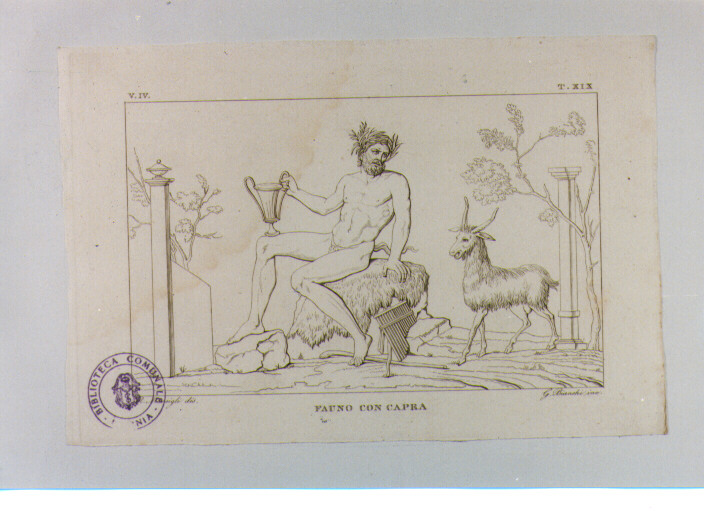 FAUNO E CAPRA (stampa) di Anonimo, Bianchi Giuseppe, Marsigli Giuseppe (sec. XIX)