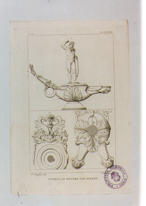 LUCERNE DI BRONZO (stampa) di Anonimo, Pistolesi Saverio, Angelini Orazio (sec. XIX)
