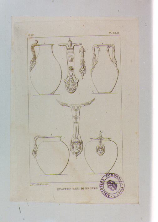 VASI DI BRONZO (stampa) di Anonimo, Santalmassi G (sec. XIX)
