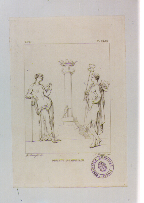 DIPINTO POMPEIANO (stampa) di Anonimo, Ferretti Ludovico, Marsigli Giuseppe (sec. XIX)