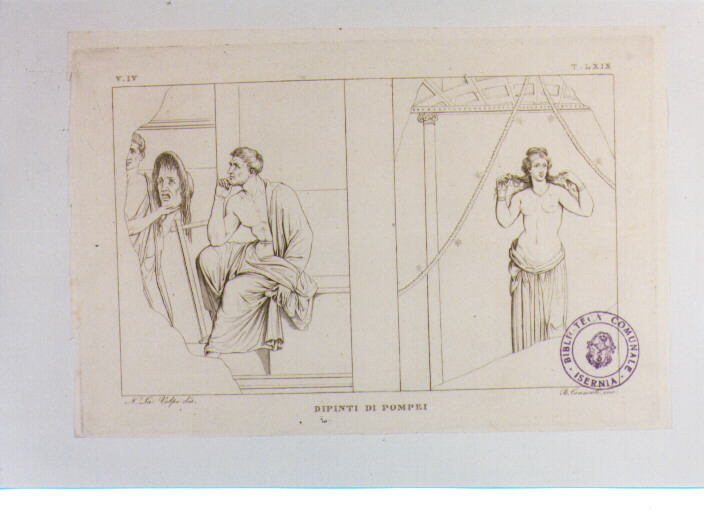 DIPINTI POMPEIANI (stampa) di Anonimo, Consorti Bernardino, La Volpe Nicola (sec. XIX)