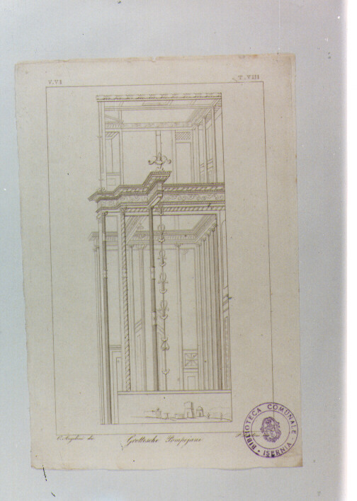 GROTTESCHE POMPEIANE (stampa smarginata) di Anonimo, Bertoni Pio, Angelini Orazio (sec. XIX)