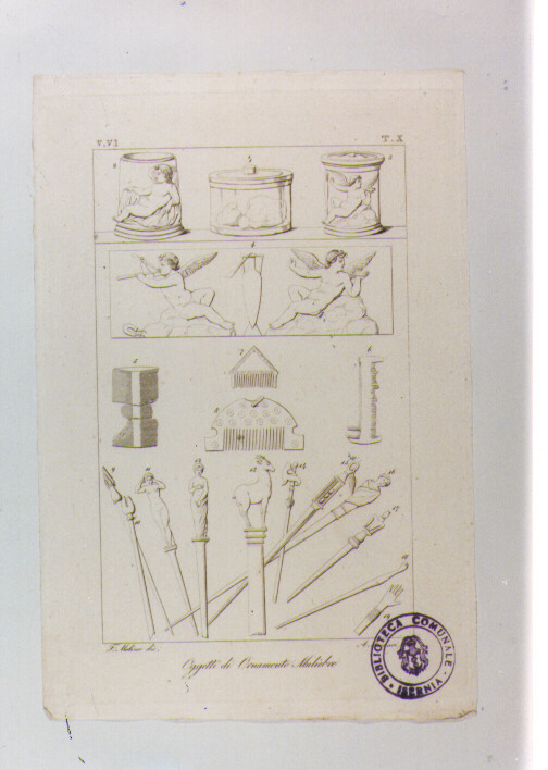 OGGETTI DI ORNAMENTO FEMMINILE (stampa) di Anonimo, Fornari Augusto, Molino Filippo (sec. XIX)