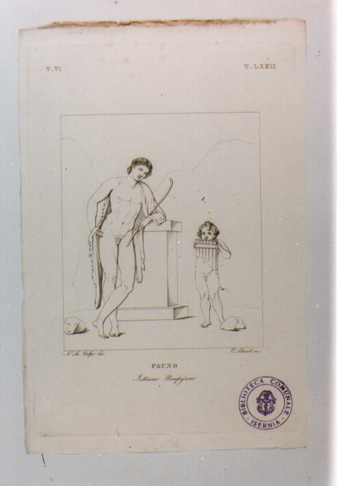 FAUNO E FANCIULLO (stampa) di Anonimo, Liberati Cesare, La Volpe Nicola (sec. XIX)