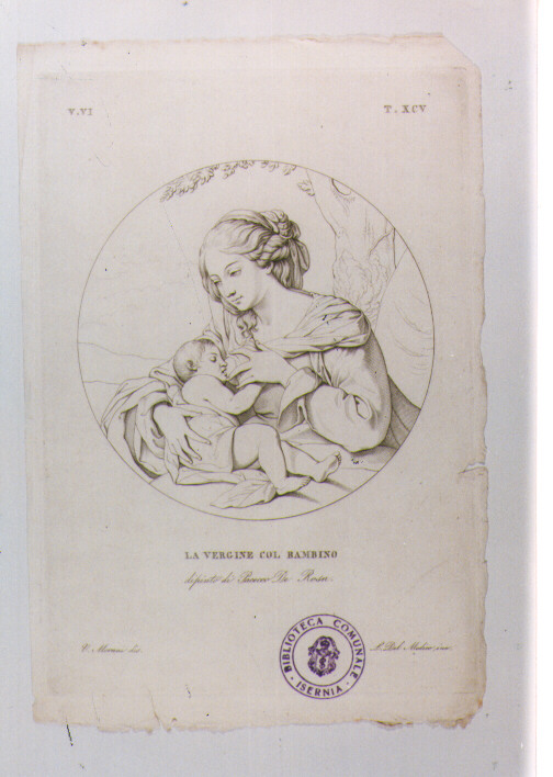 MADONNA CON BAMBINO (stampa) di De Rosa Francesco, Del Medico Luigi, Morano Vincenzo (sec. XIX)