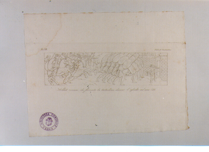 SCENA DI BATTAGLIA (stampa tagliata) di Anonimo, Camilli Gioacchino (sec. XIX)