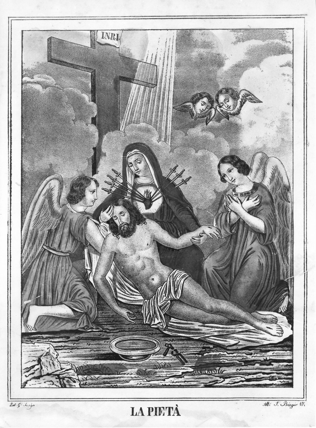 Pietà (stampa) di Scafa G (sec. XIX)