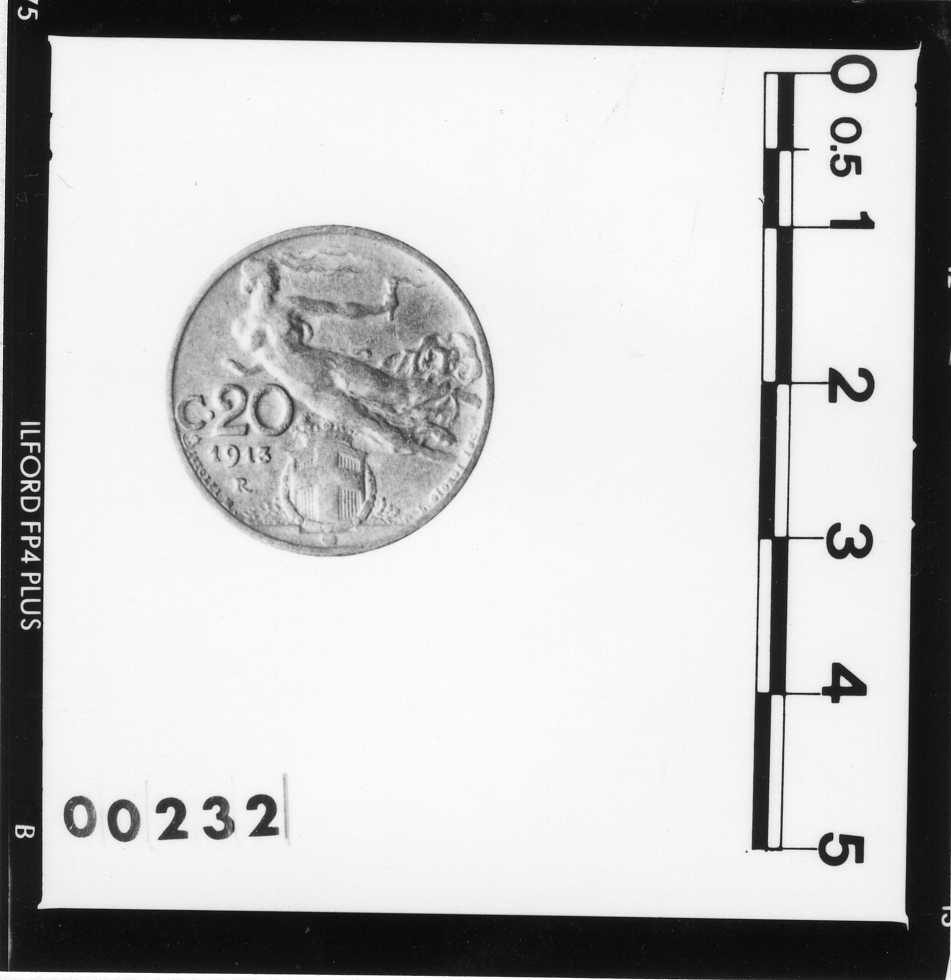 moneta - 20 centesimi di Bistolfi Leonardo (bottega), Giorgi Luigi (bottega) (sec. XX d.C)