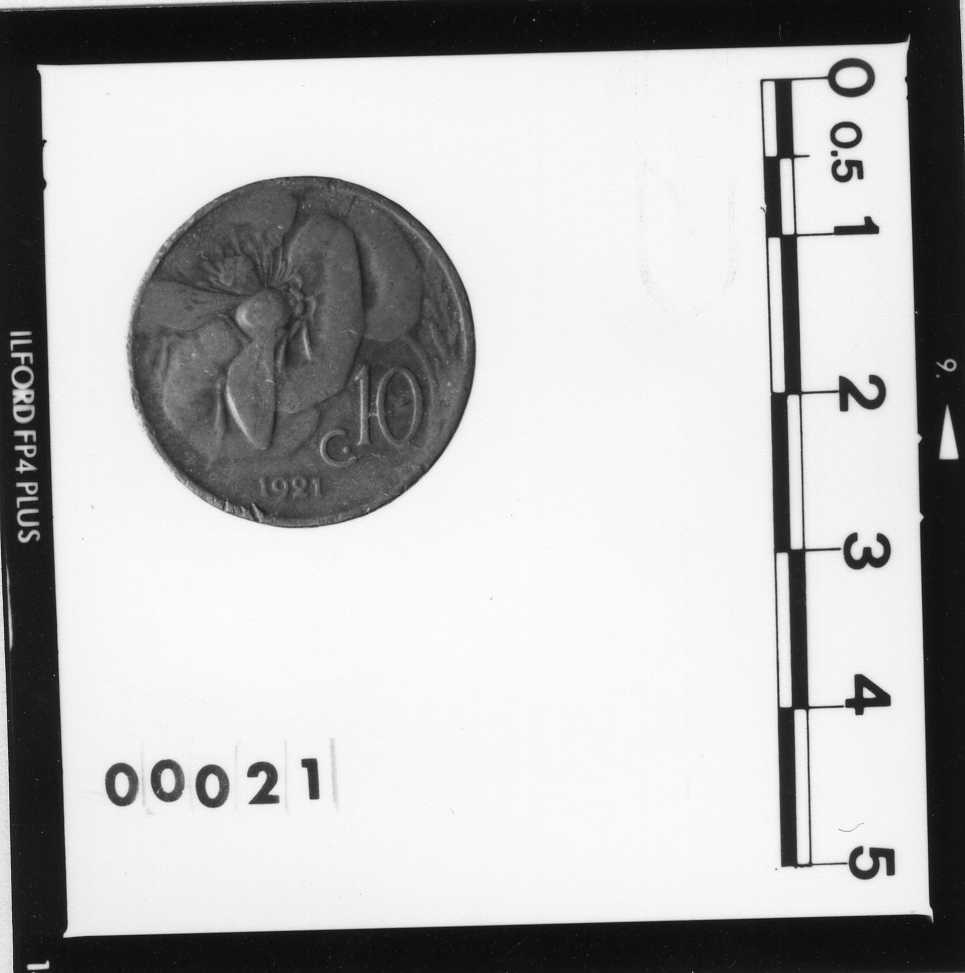 moneta - 10 centesimi di Motti Attilio (bottega), Brozzi Renato (bottega) (sec. XX d.C)