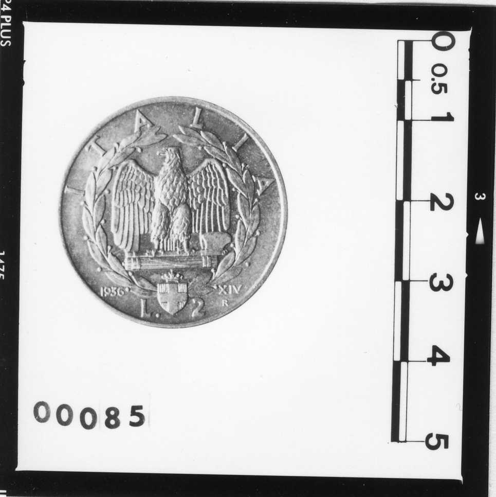 moneta - 2 lire di Romagnoli Giuseppe (bottega) (sec. XX d.C)