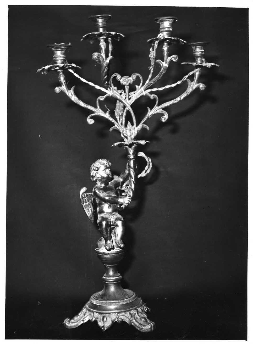 candelabro, serie - bottega Italia meridionale (secc. XVIII/ XIX)