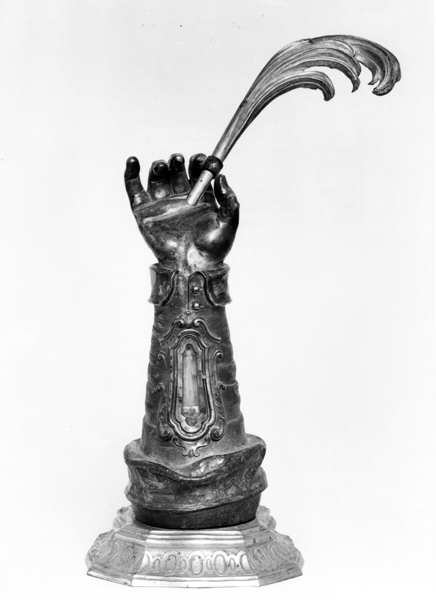 reliquiario antropomorfo - a braccio, opera isolata - bottega Italia meridionale (sec. XVIII)