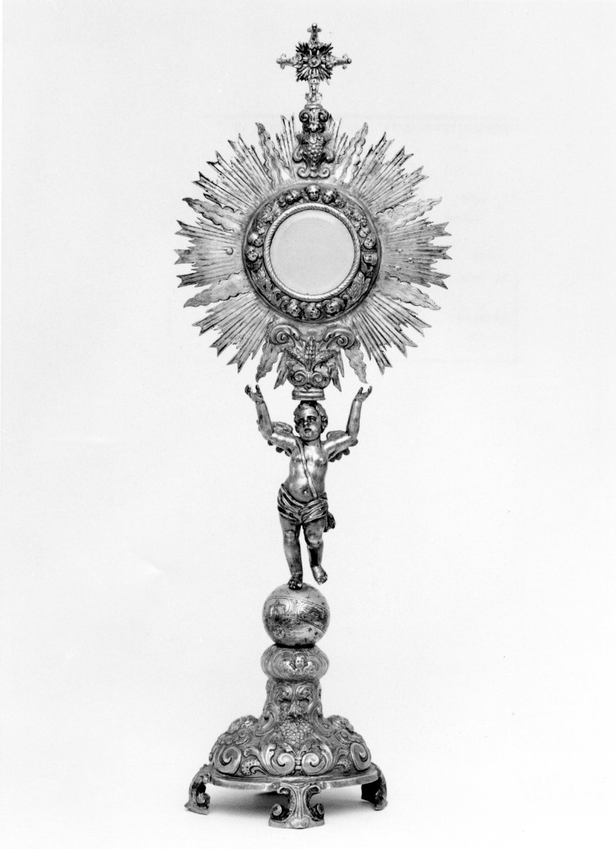 ostensorio - a raggiera, opera isolata - bottega napoletana (secc. XVIII/ XIX)