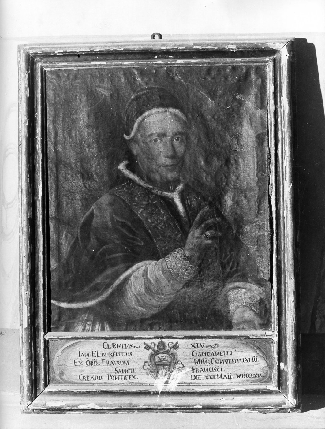 papa Clemente XIV (dipinto, opera isolata) di Miglione Vincenzo (sec. XVIII)