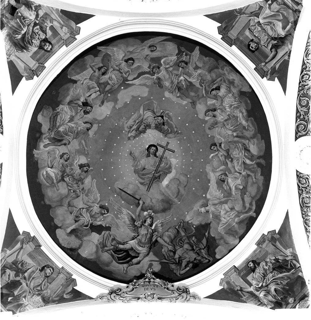 Madonna con Bambino e San Nicandro, San Marciano, San francesco d'Assisi (pala d'altare) di Hendricksz Dirk detto Teodoro d'Errico (attribuito) (fine/inizio secc. XVI/ XVII)