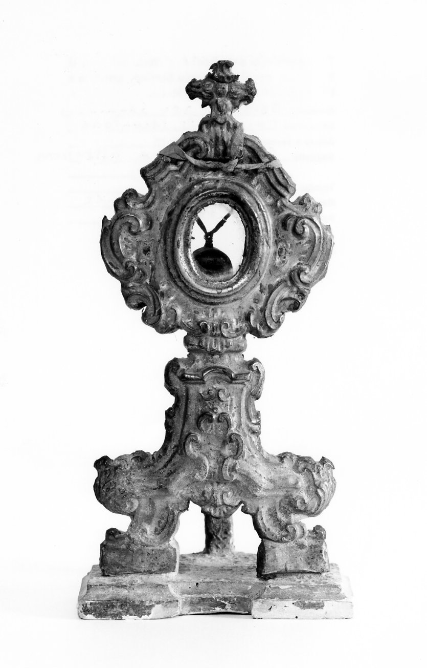 reliquiario - a ostensorio - bottega molisana (fine/inizio secc. XVIII/ XIX)