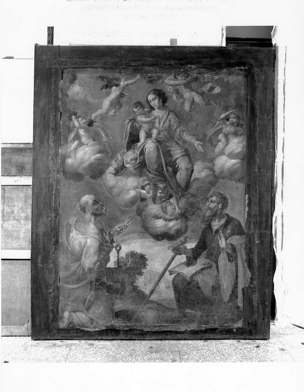 incoronazione di Maria Vergine (dipinto) - ambito siciliano (fine/inizio secc. XVI/ XVII)