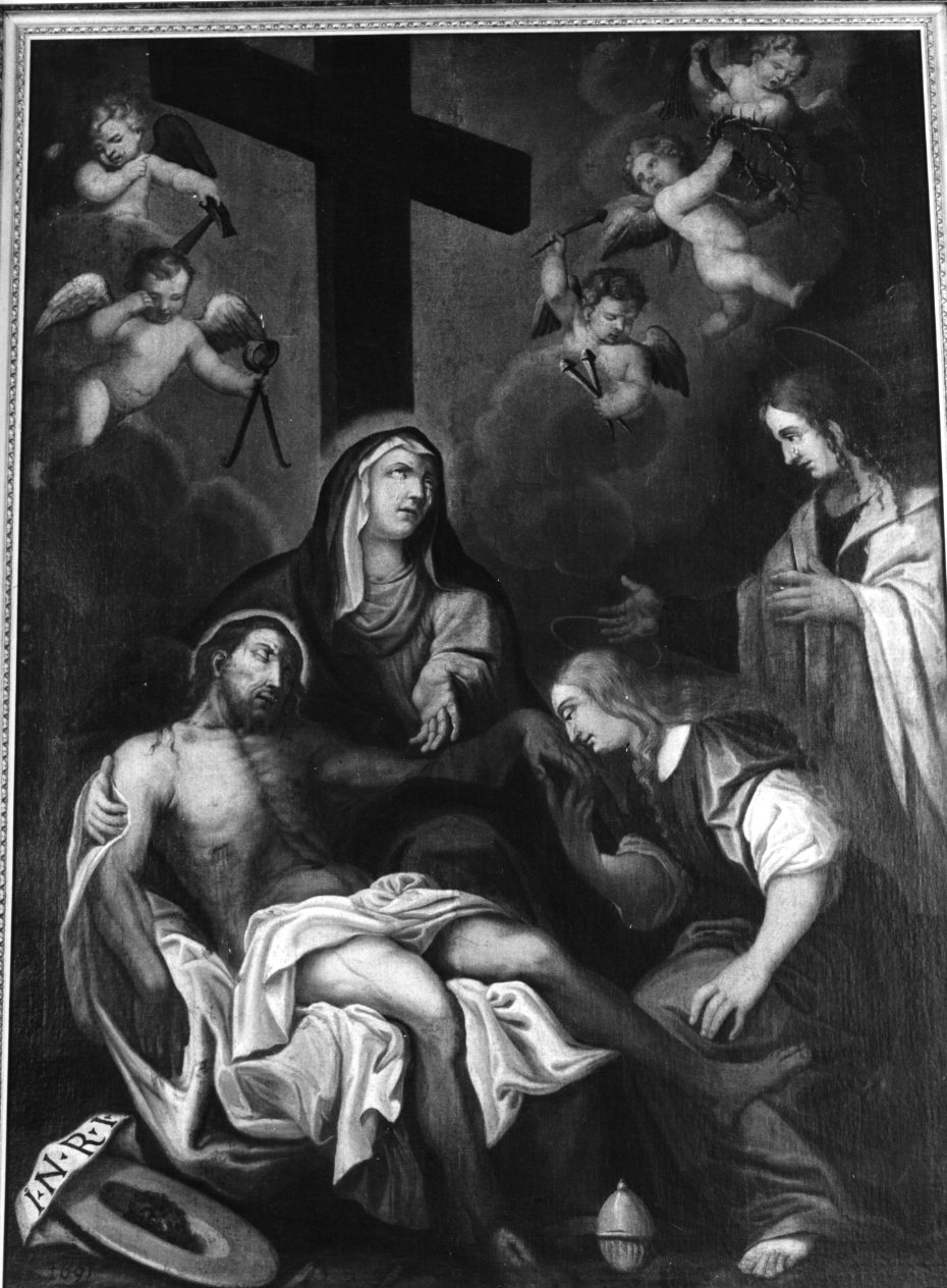 compianto sul Cristo morto (dipinto) - ambito molisano (sec. XVII)