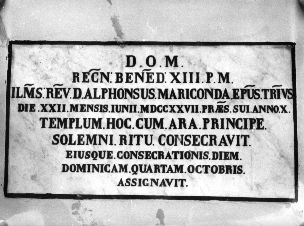 lapide commemorativa - bottega molisana (sec. XVIII)
