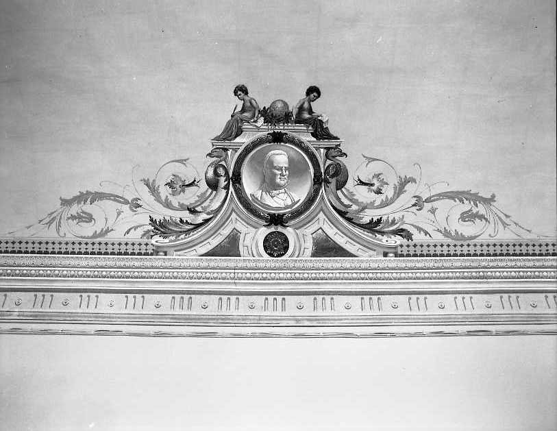 ritratto di Camillo Benso di Cavour (decorazione pittorica, elemento d'insieme) di Benevento Luigi (sec. XX)