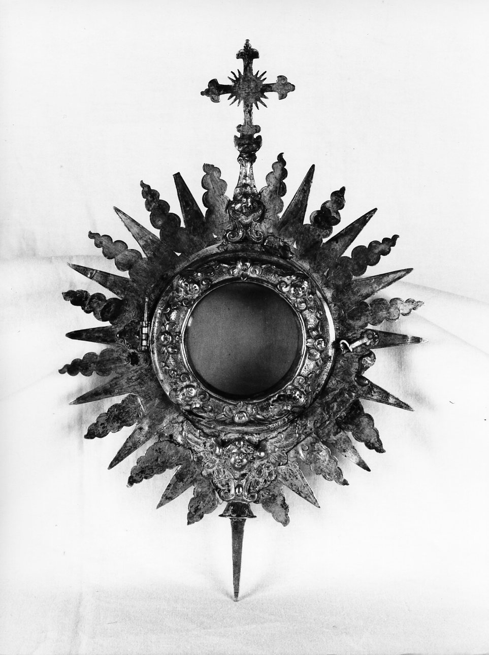 ostensorio - a raggiera, frammento - bottega napoletana (sec. XVIII)