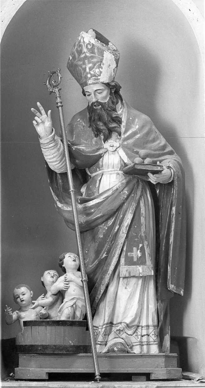 San Nicola di Bari e i tre bambini, San Nicola di Bari resuscita i tre fanciulli (gruppo scultoreo) - bottega molisana (seconda metà sec. XVIII)
