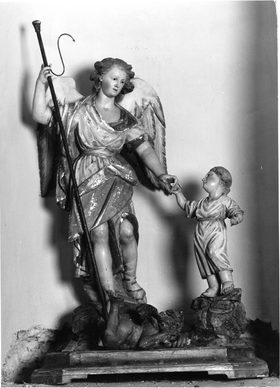 Angelo custode con bambino (gruppo scultoreo) - bottega Italia meridionale (ultimo quarto sec. XVIII)