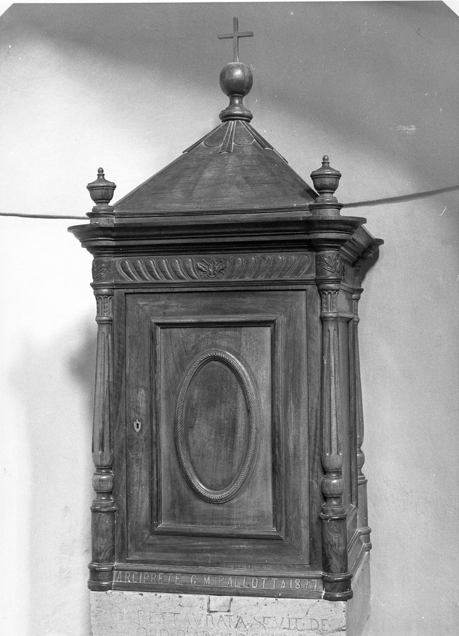 coperchio del fonte battesimale, opera isolata di Colacchio Orazio (sec. XIX)