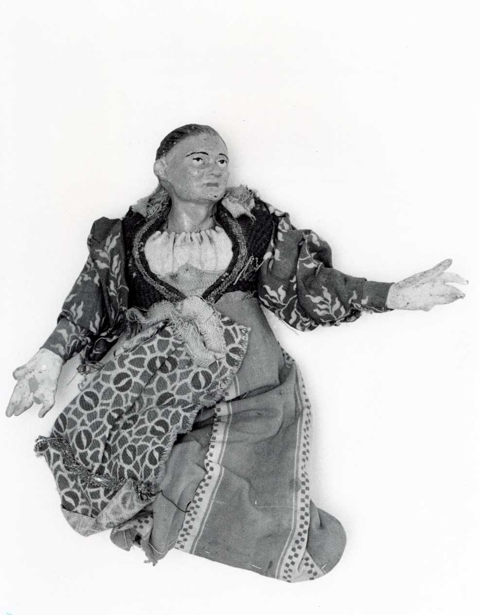 popolana anziana (statuetta di presepio, opera isolata) - bottega napoletana (secc. XVIII/ XIX)