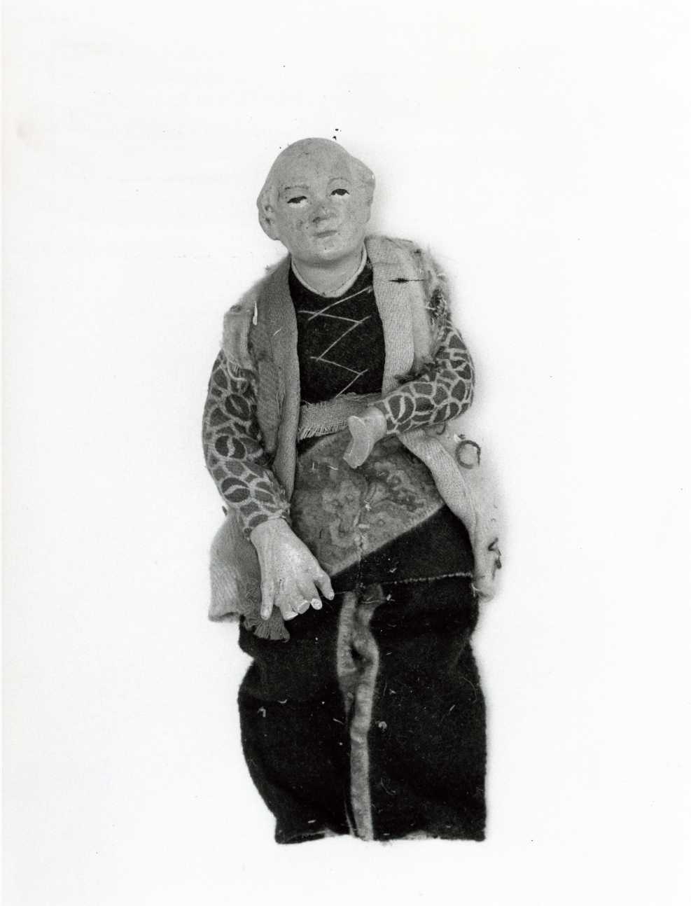 popolano anziano (statuetta di presepio, opera isolata) - bottega napoletana (secc. XVIII/ XIX)