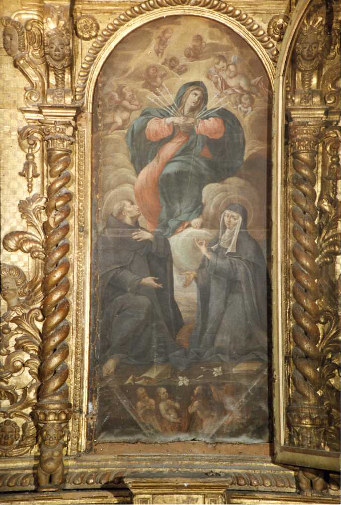 Madonna Addolorata, santi e anime del purgatorio (dipinto) di Borzillo Francesco Antonio (sec. XVII)