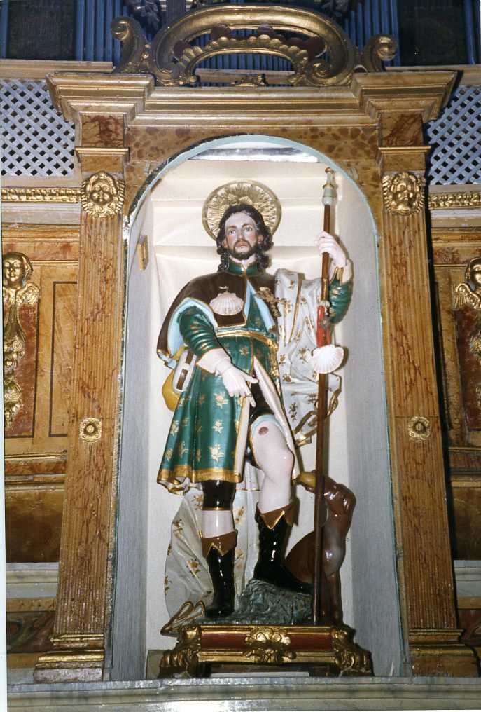 San Rocco (gruppo scultoreo) di Colombo Giacomo (scuola) (sec. XVII)