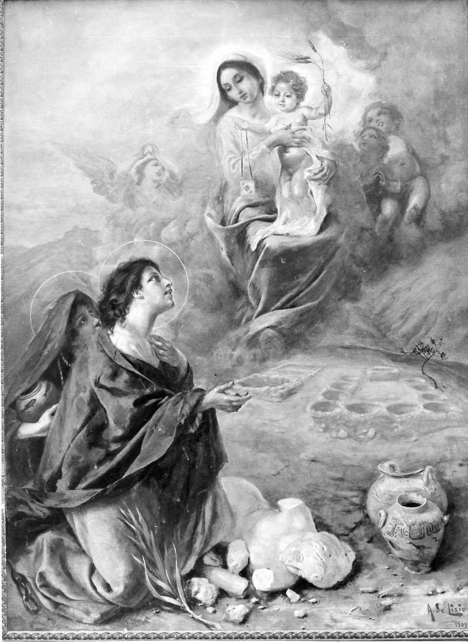 Apparizione della Madonna del Carmelo, Madonna del Carmelo (dipinto, opera isolata) di De Lisio Arnaldo (attribuito) (sec. XX)