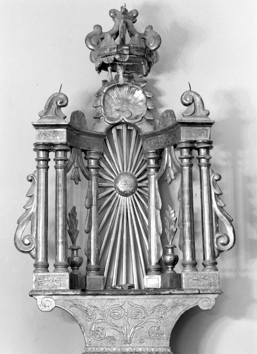 tronetto per esposizione eucaristica - a tempietto - bottega molisana (sec. XIX)