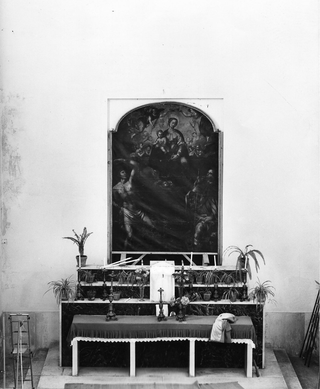 Madonna con Bambino e Santi (dipinto) di Mazzaroppi Marco (attribuito) (fine/inizio secc. XVI/ XVII)