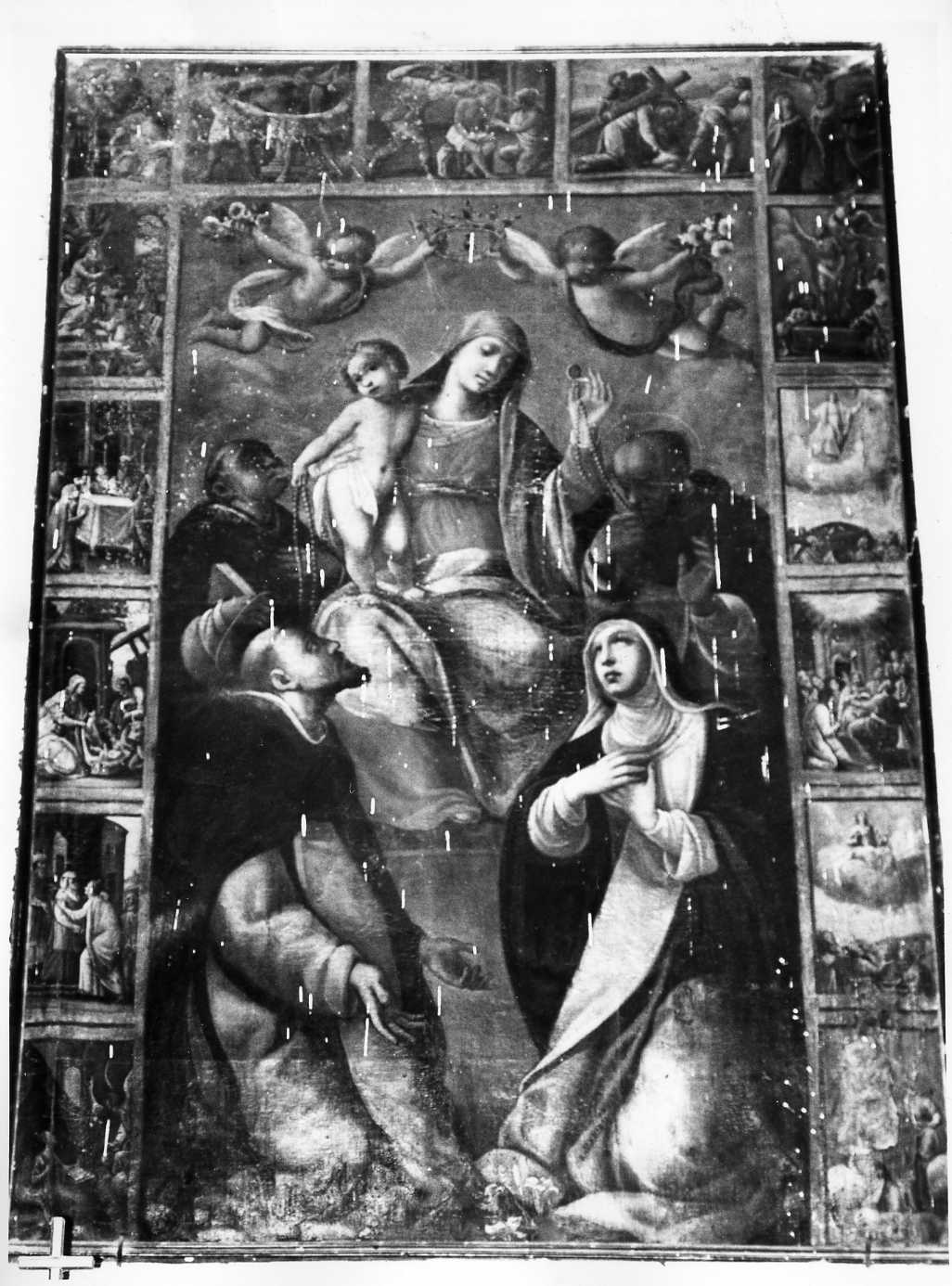 Madonna del Rosario (dipinto, opera isolata) - ambito Italia meridionale (sec. XVII)