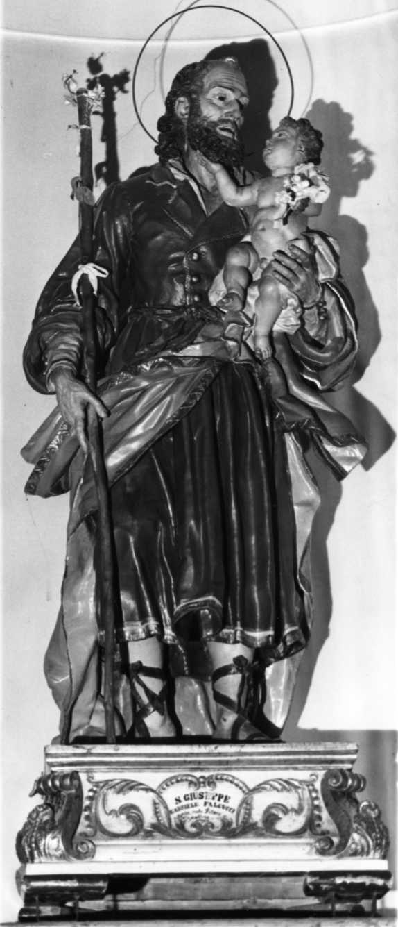 San Giuseppe e Gesù Bambino (gruppo scultoreo) di Falcucci Gabriele (secc. XVIII/ XIX)