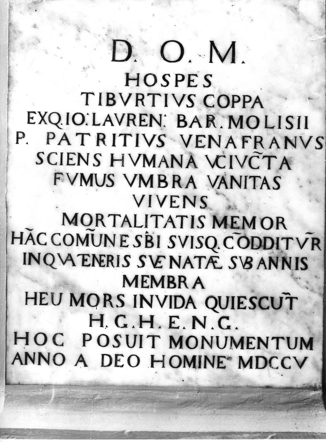 lapide commemorativa - bottega Italia meridionale (sec. XVIII)