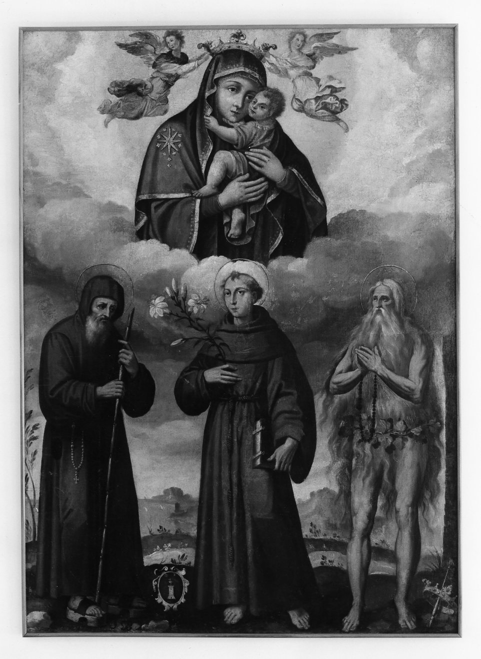 Madonna del Carmine, Madonna con Bambino e Santi (dipinto, opera isolata) - ambito napoletano (sec. XVI)
