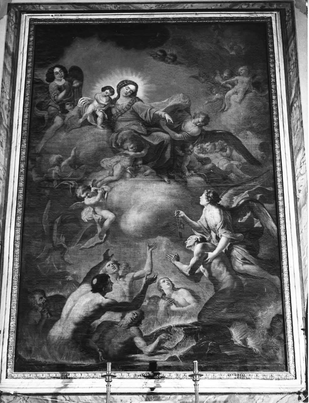 Madonna che intercede per le anime del purgatorio (dipinto) di Diano Giacinto detto Pozzolano (attribuito) (ultimo quarto sec. XVIII)