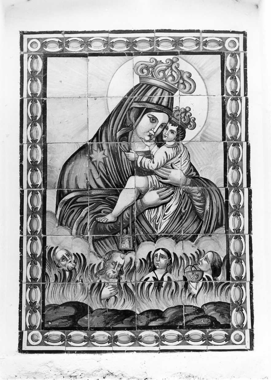 Madonna del Carmine e anime purganti (dipinto) - bottega molisana (sec. XIX)