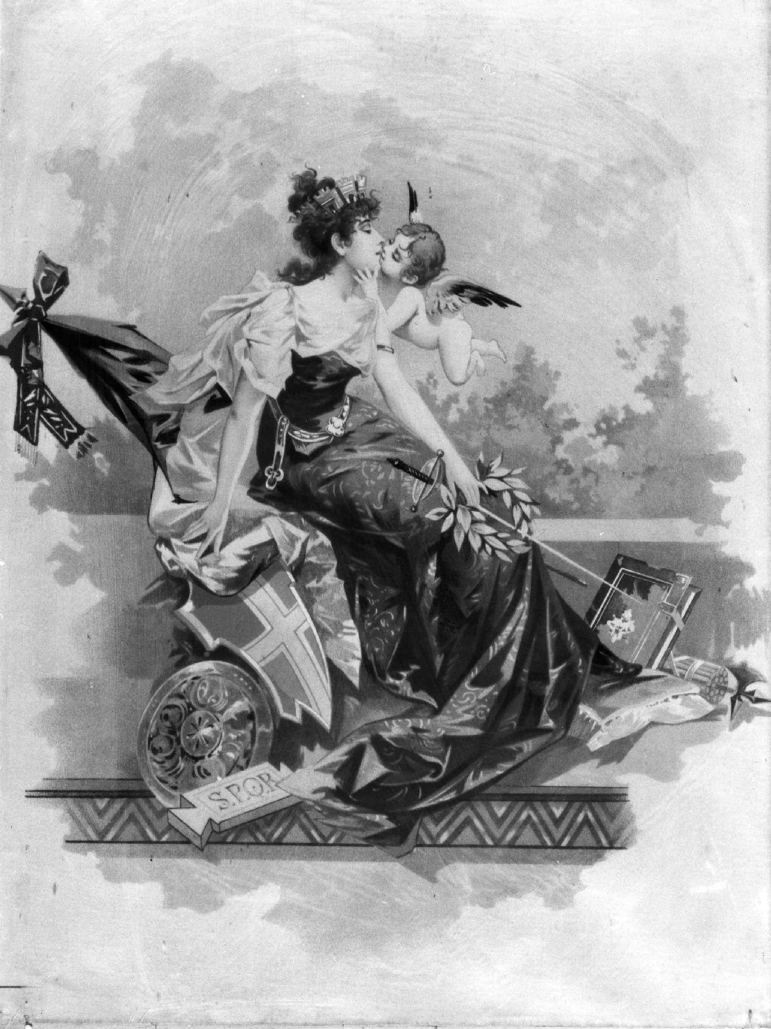 allegoria dell'Italia (?) (dipinto) - ambito romano (sec. XX)