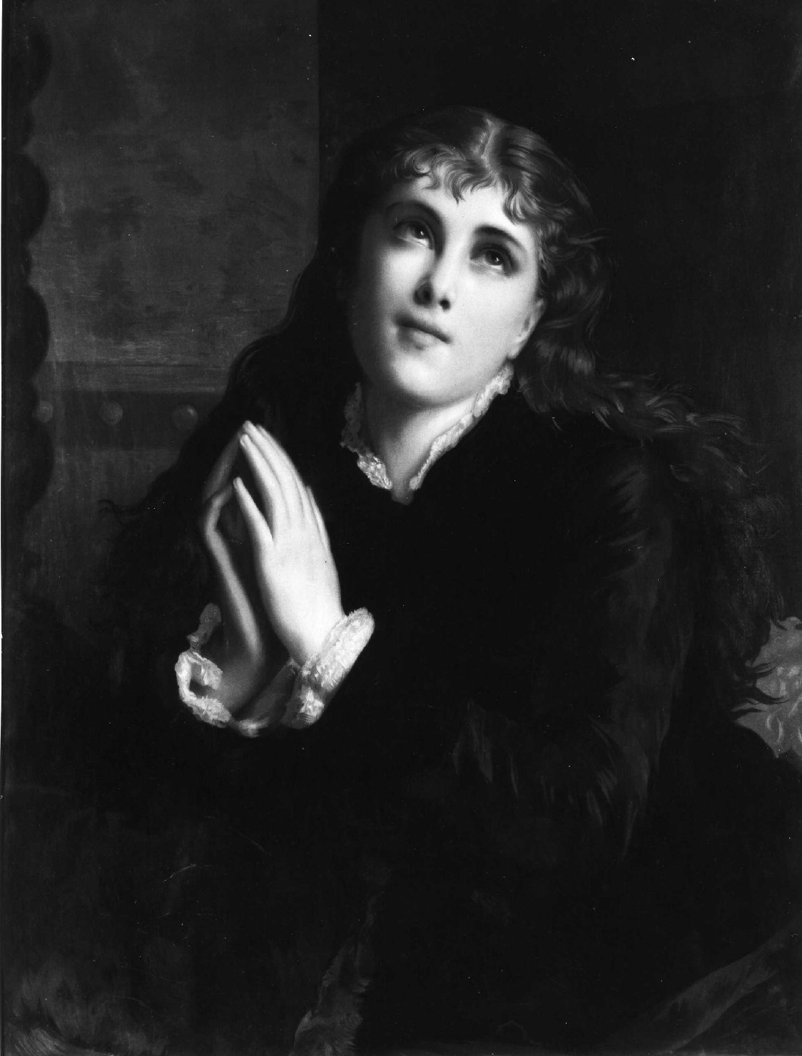 Fanciulla in preghiera (dipinto) - ambito Italia meridionale (secc. XIX/ XX)