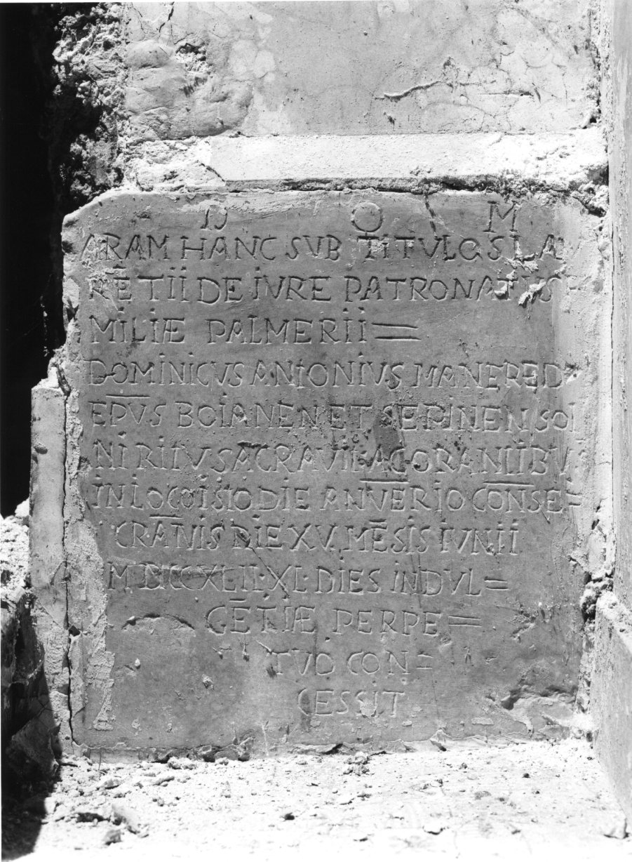 lapide commemorativa - bottega molisana (sec. XVIII)