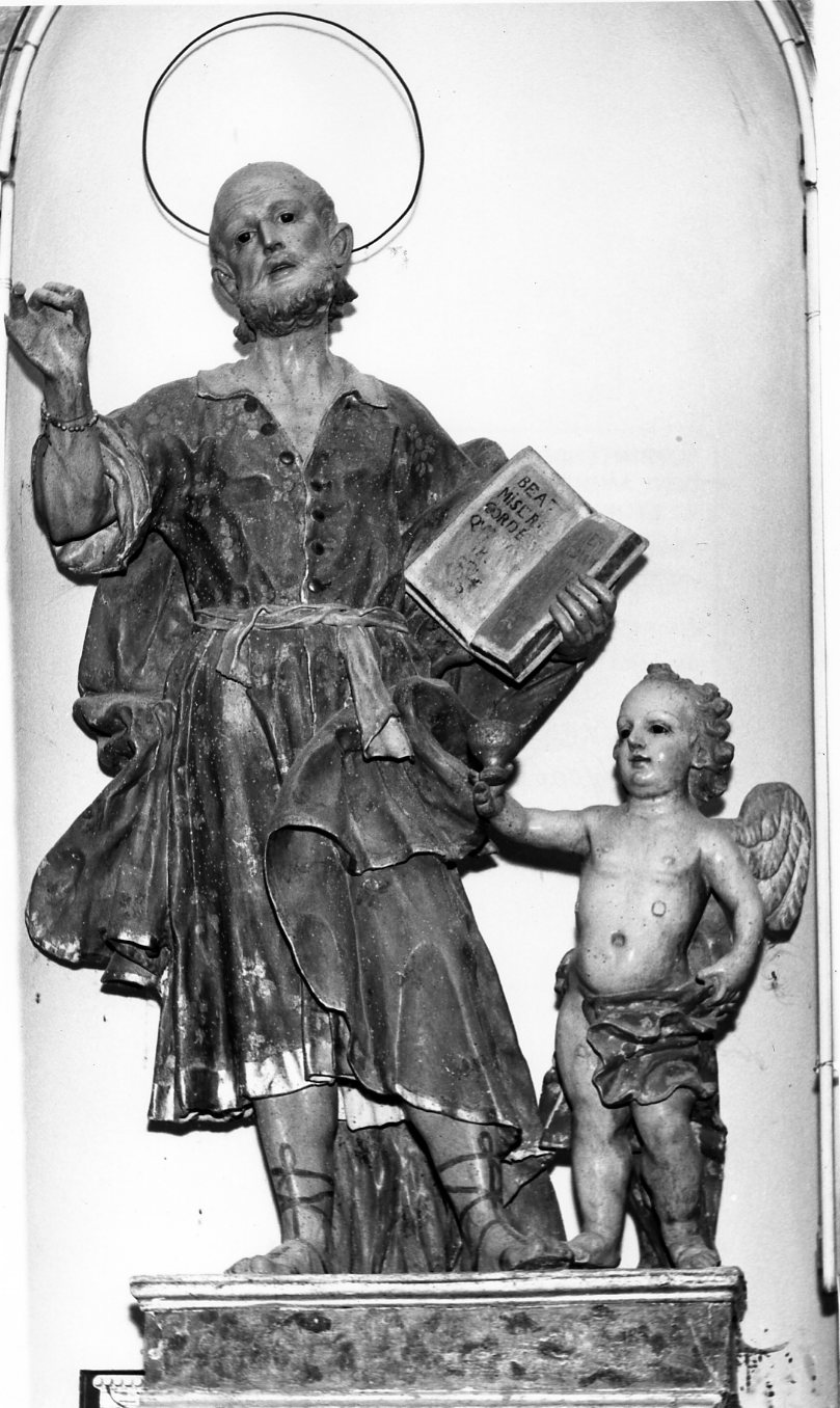 San Matteo e l'angelo (gruppo scultoreo) di Di Zinno Paolo Saverio (attribuito) (sec. XVIII)