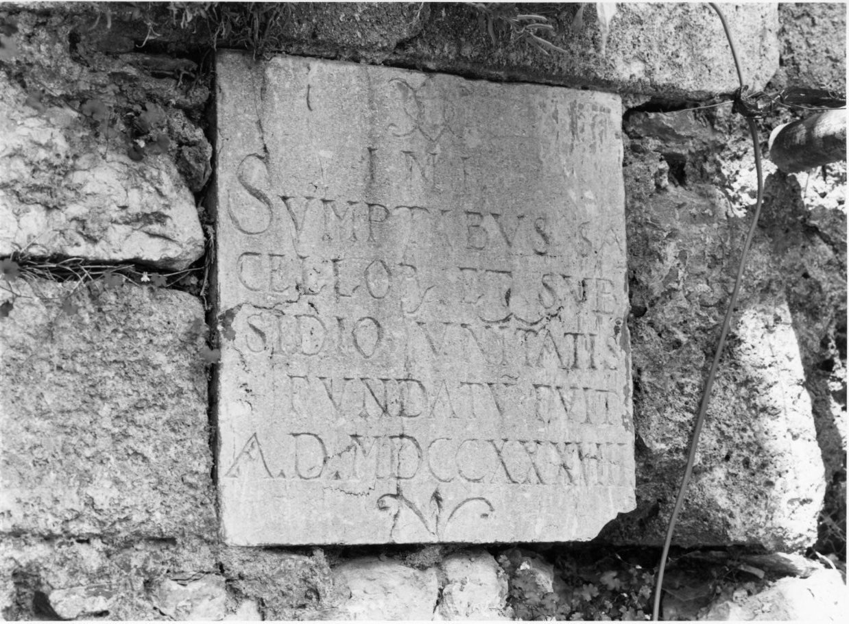 lapide commemorativa - bottega molisana (sec. XVIII)